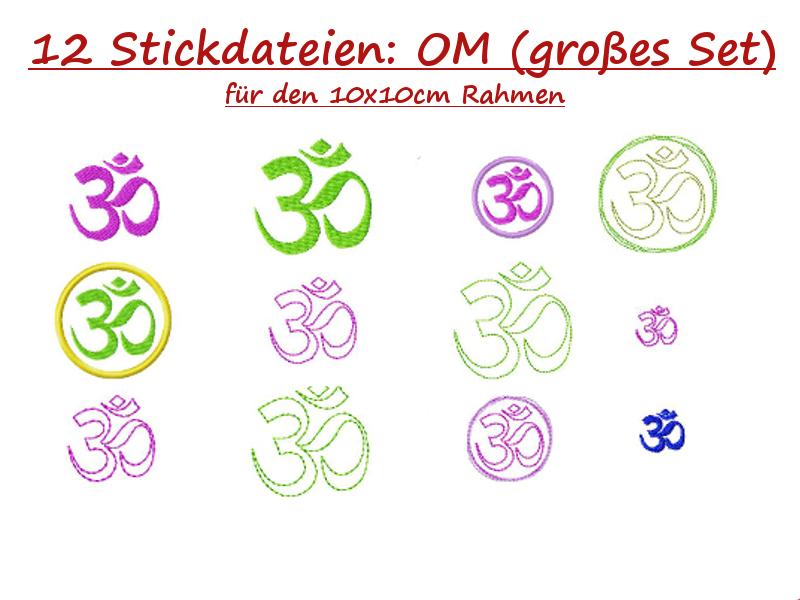 12 Stickdateien OM im Set verschiedene Größen für 10x10cm Stickrahmen S116-set-01